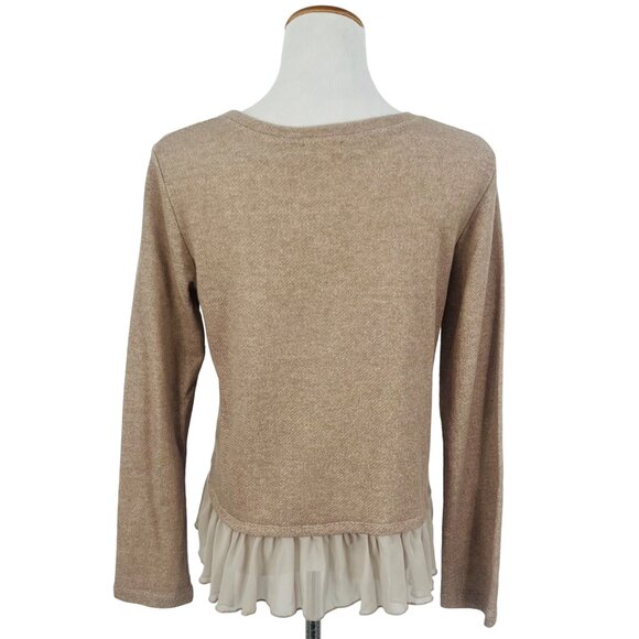 Maison Jules Beaded Polka Dot Ruffle Hem Sweater - Picture 5 of 8